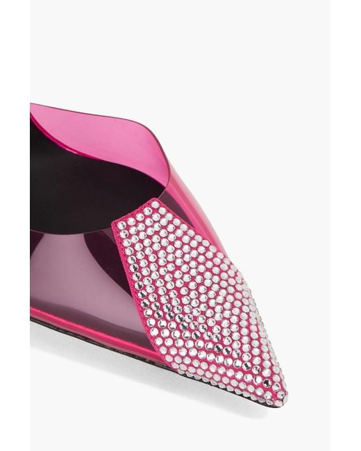 Giuseppe Zanotti Pink Slingback-pumps aus metallic-leder und pvc mit kristallverzierung