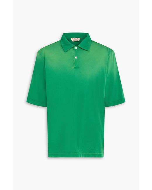 Marni Green Dégradé Cotton-Jersey Polo Shirt for men