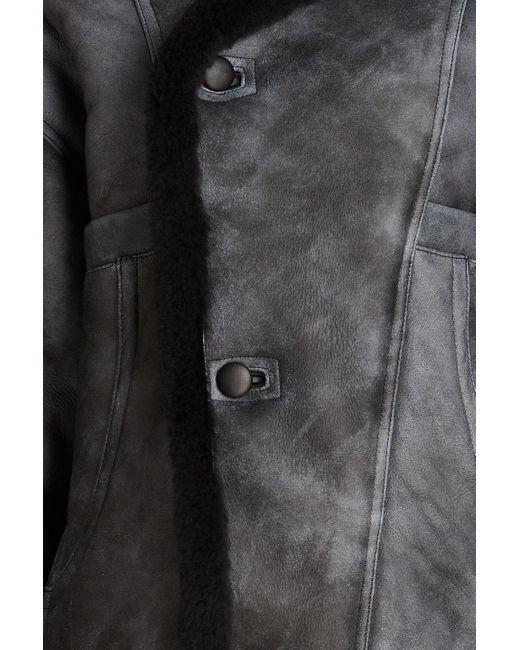 Sandro Black Oversized Shearling Jacket