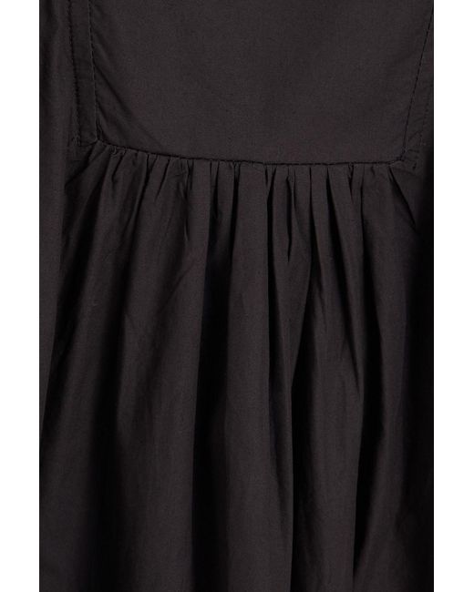 Ganni Black Cotton-poplin Midi Dress