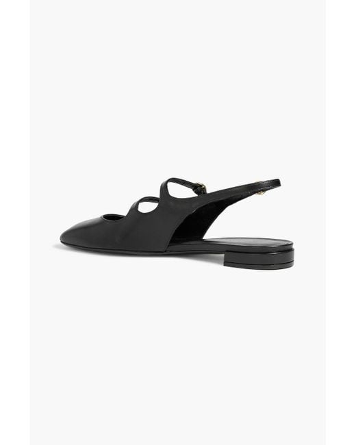 Stuart Weitzman Black Benni slingback-mary-jane-ballerinas aus leder