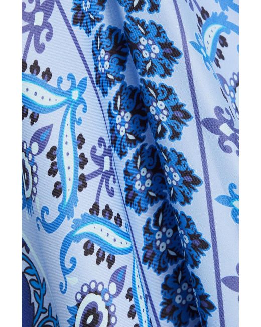 Sandro Blue Paisley-print Twill Maxi Dress