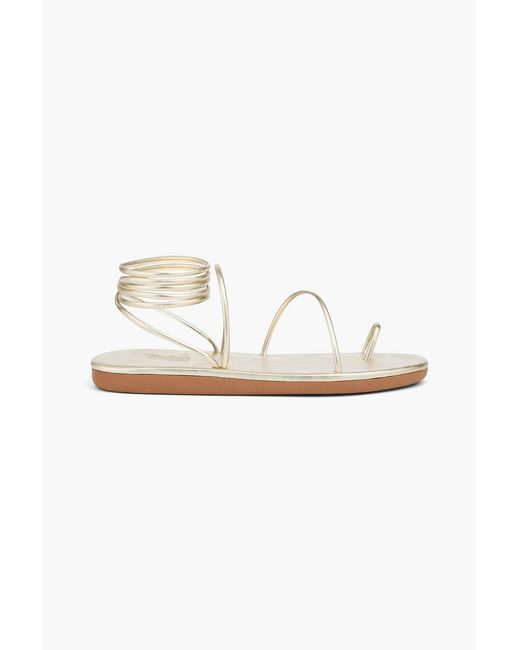 Ancient Greek Sandals White Kansiz Leather Sandals