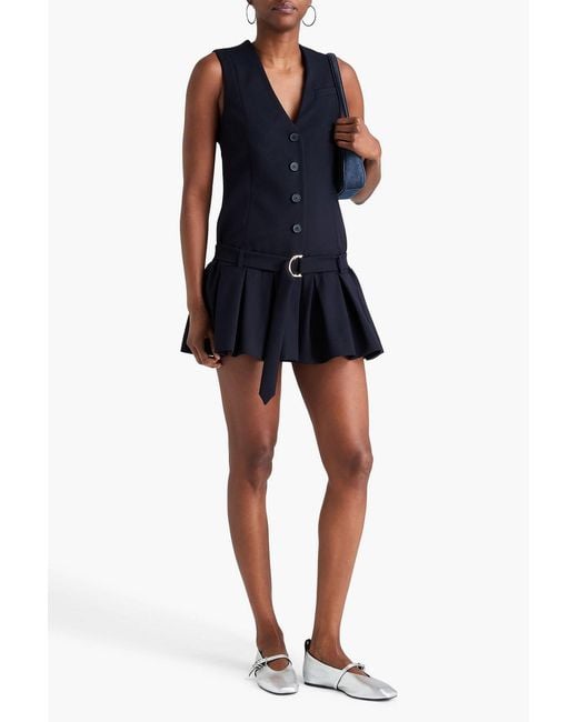 Claudie Pierlot Belted Pleated Twill Mini Dress in Blue | Lyst Australia Claudie Pierlot Belted Pleated Twill Mini Dress in Blue | Lyst Australia