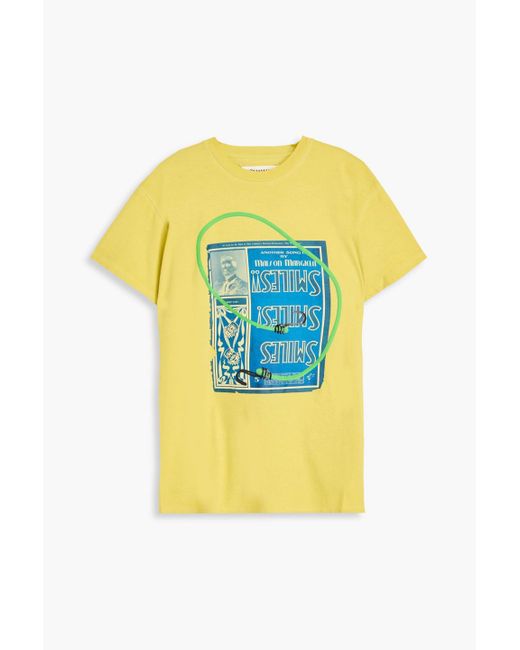 Maison Margiela Yellow Printed Cotton-jersey T-shirt