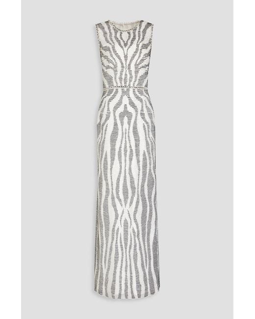 Jenny Packham White Embellished Georgette Gown