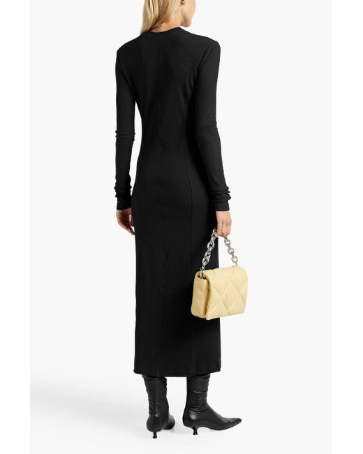 BITE STUDIOS Black Foundation Ribbed-knit Midi Dress