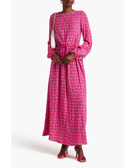 Diane von Furstenberg Pink Sydney maxikleid aus crêpe de chine mit print