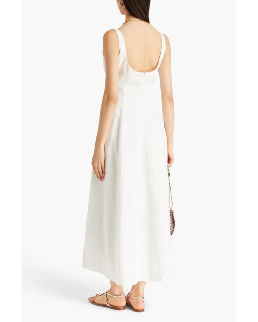 Mara Hoffman White Perdita Hemp Midi Dress