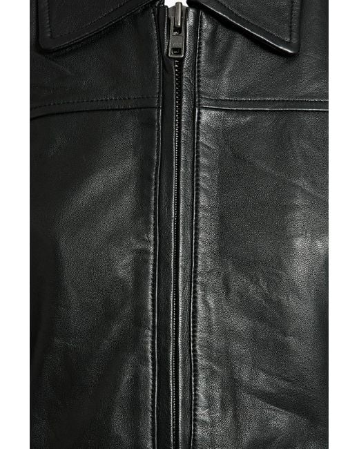 Muubaa Black Denver Cropped Leather Jacket