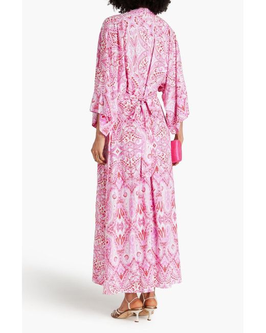 Melissa Odabash Pink Destiny Paisley-print Mousseline Maxi Shirt Dress