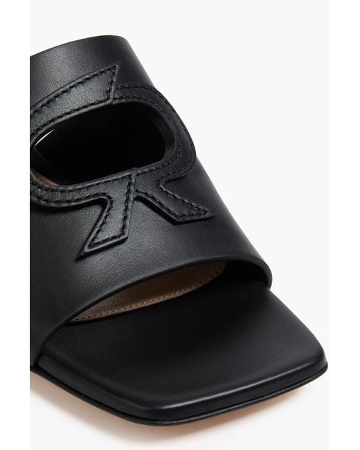 Gianvito Rossi Black Ribbon Leather Mules