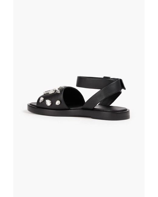 3.1 Phillip Lim Black Nadine Crystal-Embellished Leather Sandals