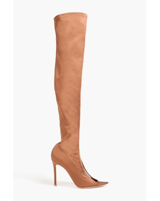 Gianvito Rossi White Hiroko Pvc And Satin Over-The-Knee Boots