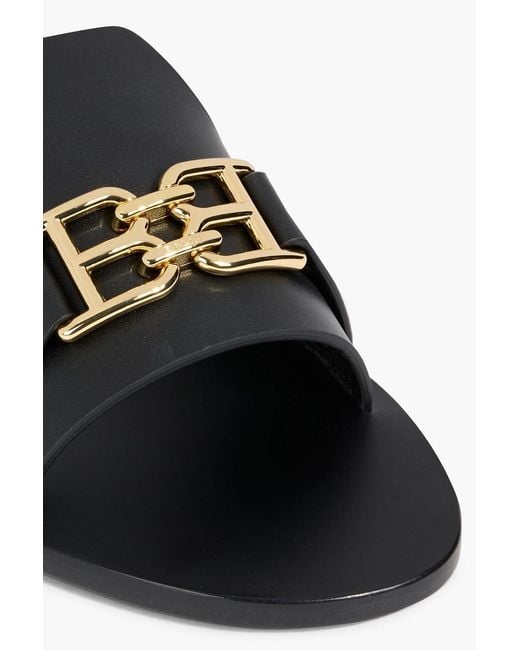 Bally Black Positano Embellished Leather Slides