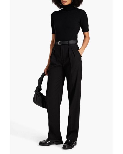 Nili Lotan Black Wool Straight-leg Pants