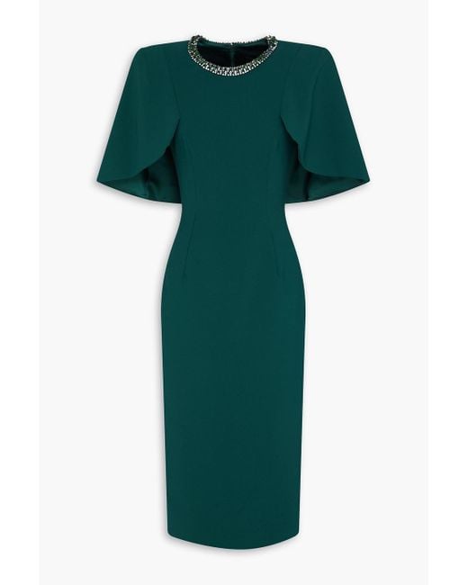 Jenny Packham Green Midikleid aus crêpe mit kristallverzierung