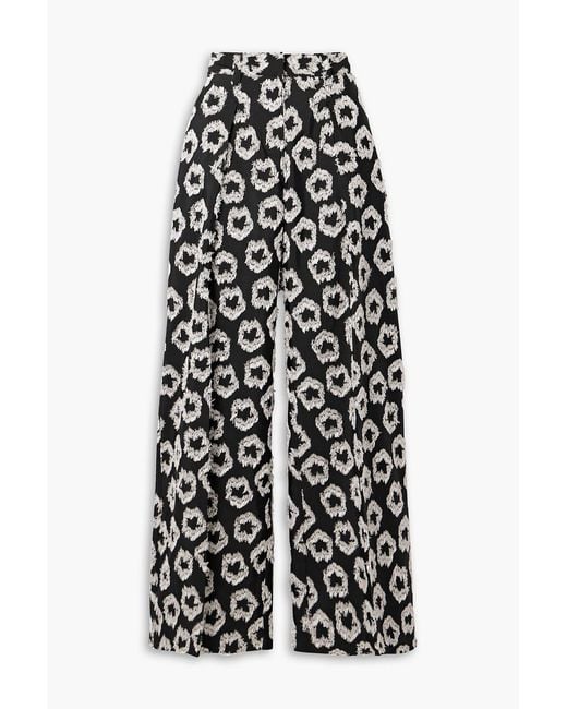 Ulla Johnson White Cai Pleated Fil Coupé Faille Wide-leg Pants
