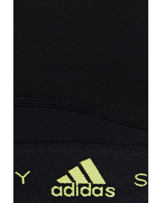 Adidas By Stella McCartney Black Logo-print Stretch Sports Bra