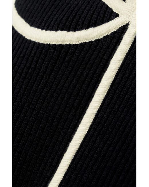 Mara Hoffman Black Sasha Piped Ribbed Cotton-blend Midi Dress