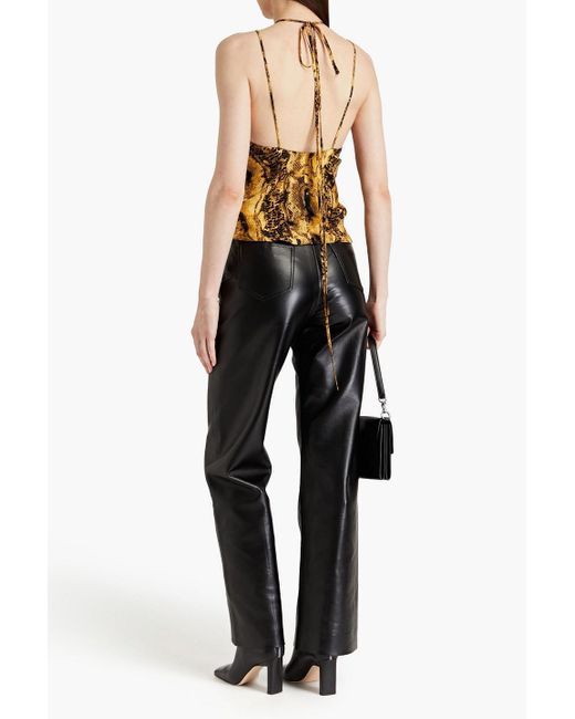 Matériel Metallic Cropped oberteil aus jacquard mit schlangenprint