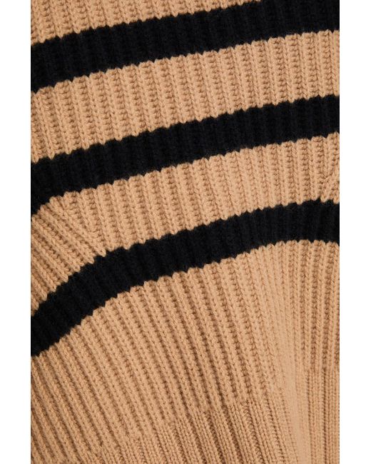 Jonathan Simkhai Natural Adrienne Striped Wool And Cashmere-Blend Turtleneck Sweater