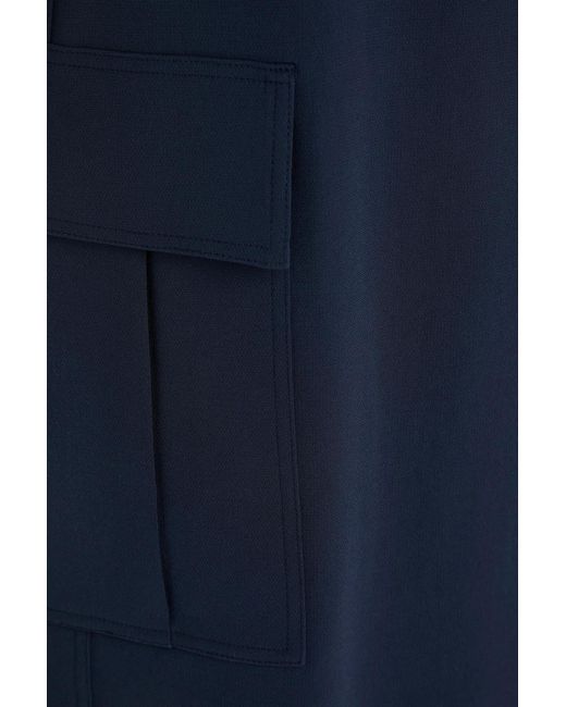 Theory Blue Crepe Midi Skirt