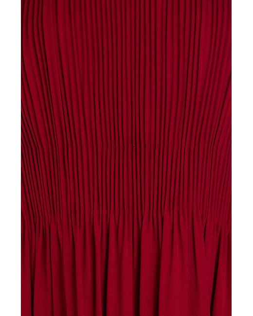 Valentino Garavani Red Plissiertes minikleid aus seiden-georgette mit cape-effekt
