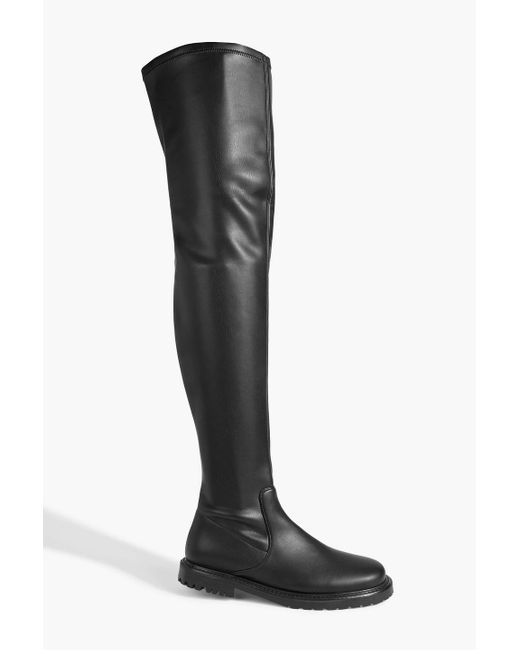 STAUD Belle Faux Leather Over-the-knee Boots in Black | Lyst Canada