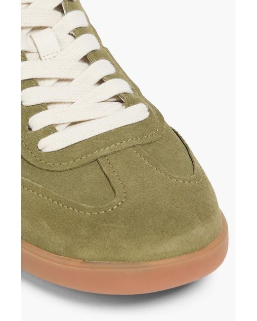 Vince Green Oasis Leather-Trimmed Suede Sneakers