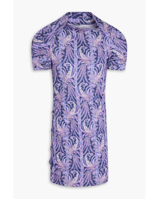 Isabel Marant Purple Minikleid "sibara" aus baumwoll-jersey mit paisley-print