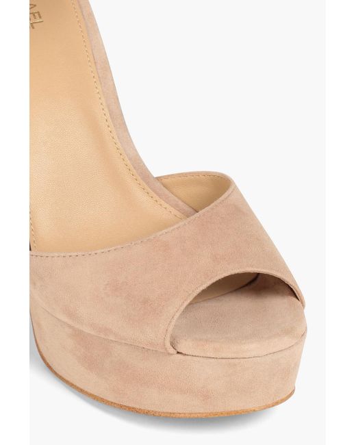 MICHAEL Michael Kors Porter Suede Platform Sandals in White