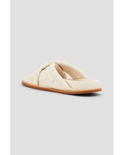 Fabiana Filippi White Studded Leather Sandals