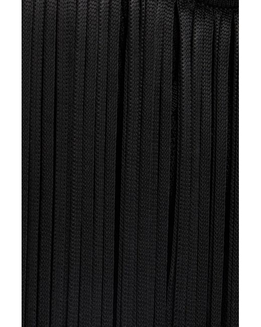 Galvan Black Cropped Fringed Knitted Top