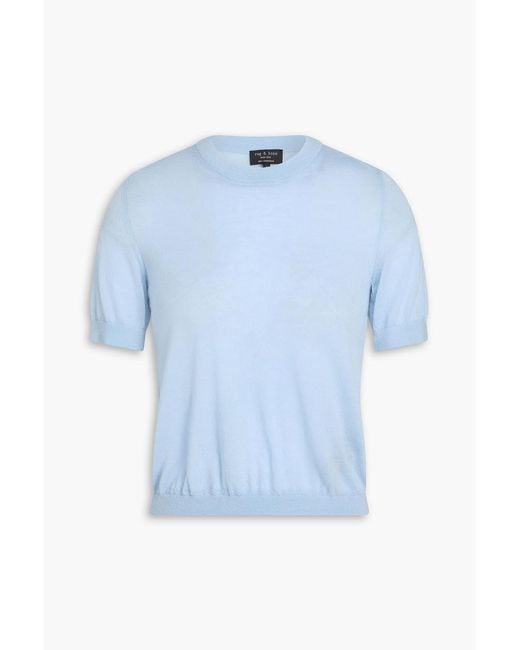 Rag & Bone Blue Cashmere Top