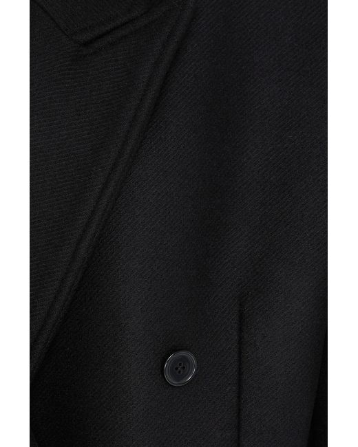 Loulou de Saison Black Koon Wool-Blend Felt Coat