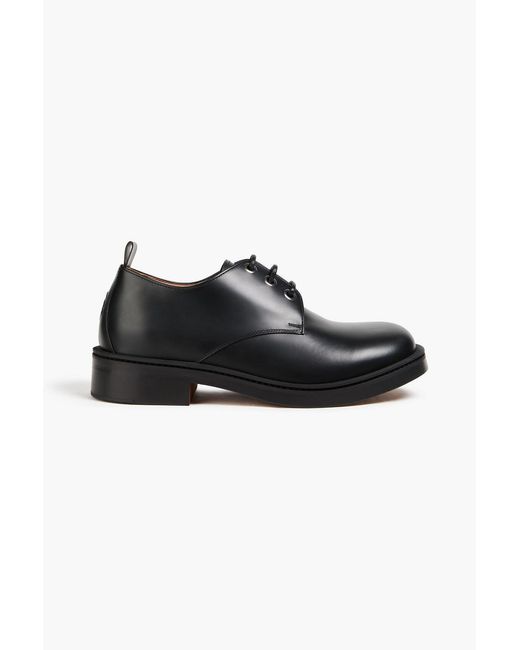 McQueen Black Glossed-Leather Derby Shoes for men
