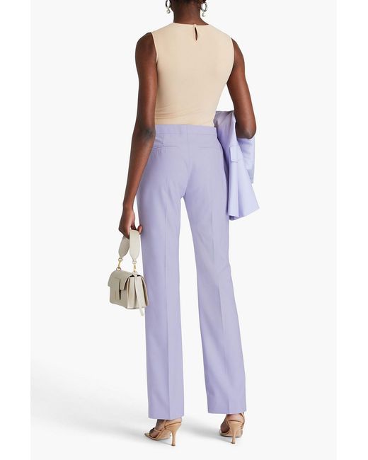 Another Tomorrow Purple Wool Straight-leg Pants