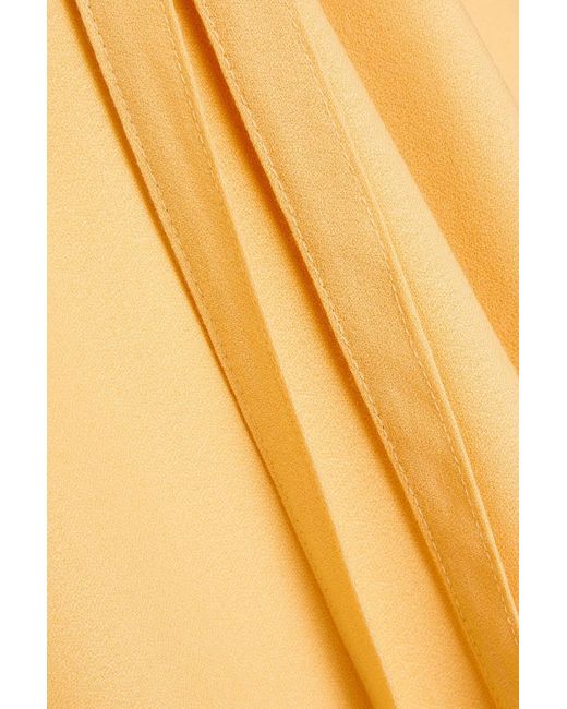 Giuliva Heritage Metallic Belted Wool-crepe Halterneck Maxi Dress