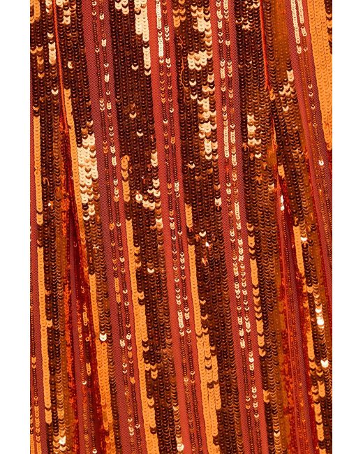 Galvan Orange Valletta Sequined Tulle Mini Dress