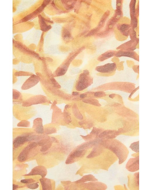 Nanushka Metallic Taina Wrap-Effect Floral-Print Stretch-Jersey Midi Skirt