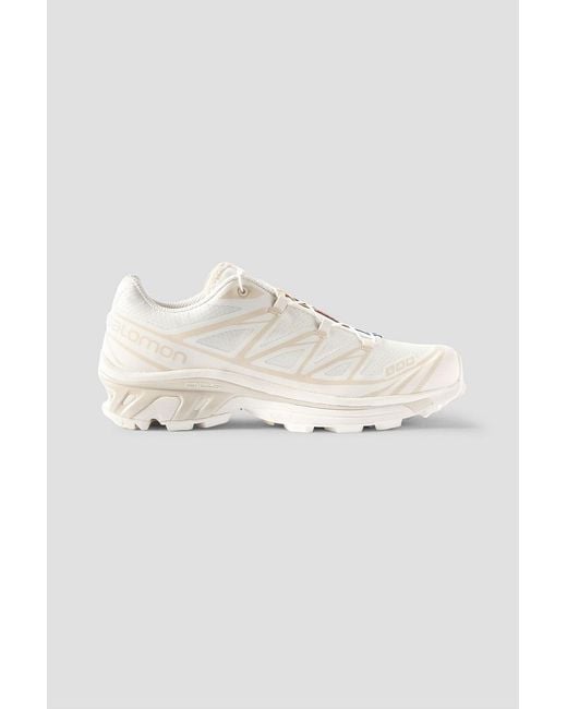 Salomon White Xt-6 Rubber-Trimmed Mesh Sneakers for men