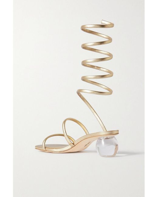 Cult Gaia Metallic Freya Leather Sandals