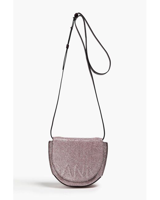 Ganni Purple Lamé Shoulder Bag