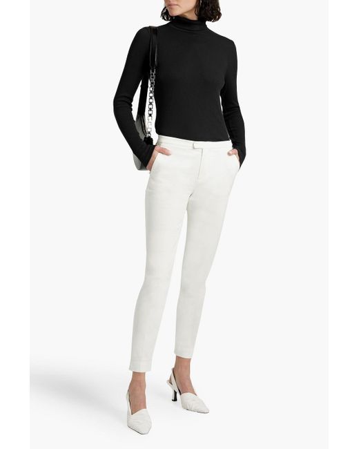 ATM White Cotton-blend Twill Slim-leg Pants