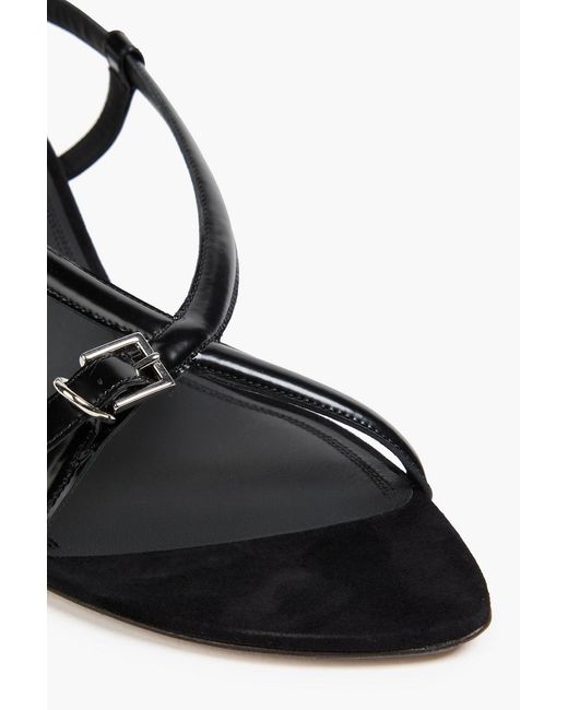 Neous Black Arius Glossed-Leather Slingback Sandals