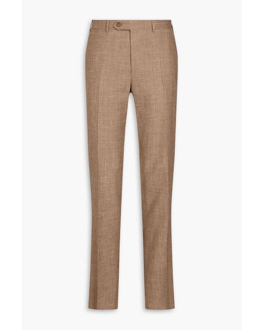 Canali Natural Mélange Wool, Silk And Linen-blend Pants for men
