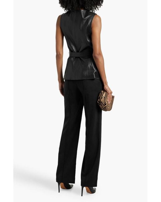 Isabel Marant Black Sorokia Lyocell-Blend Straight-Leg Pants