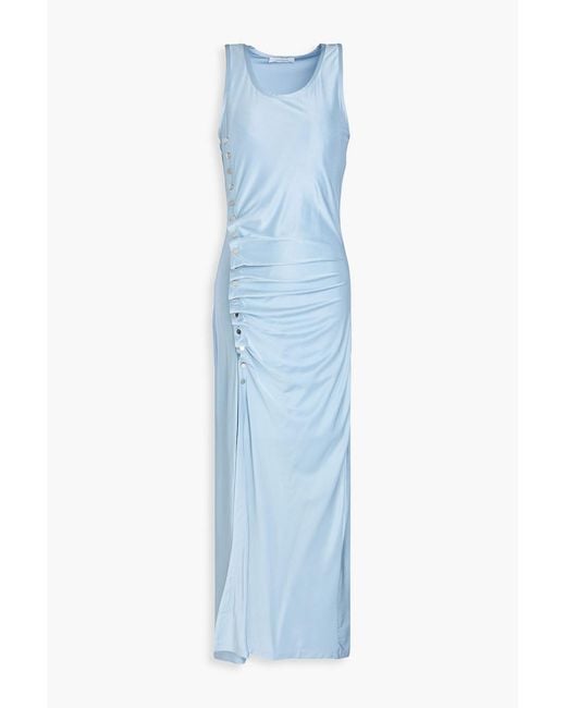 Rabanne Blue Ruched Jersey Midi Dress