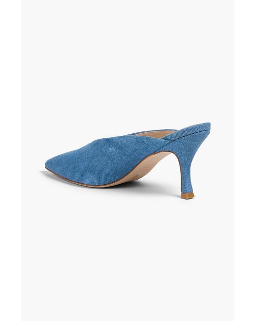 Stuart Weitzman Blue Lula Denim Mules